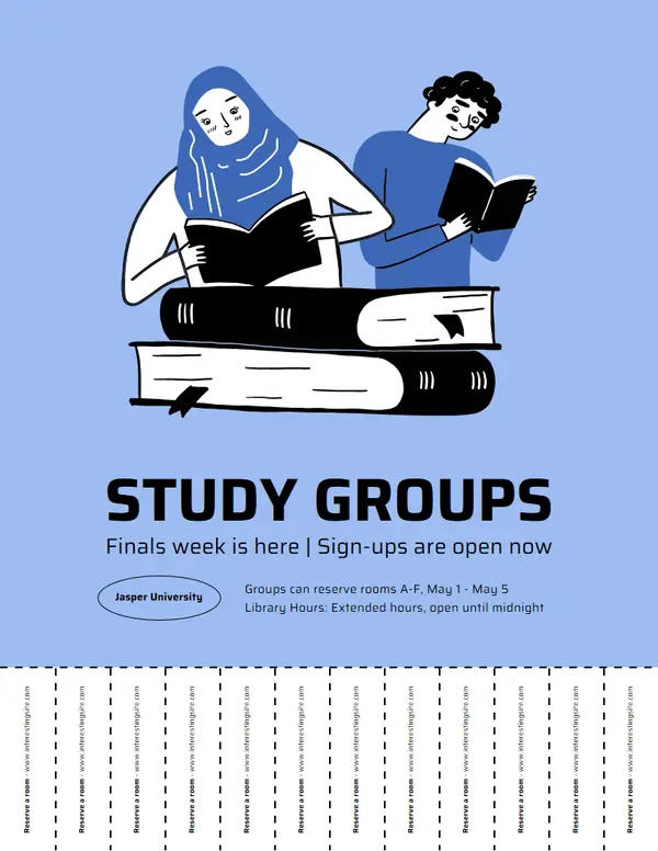 Tear-off educational flyer Purple simple, illustrative, tear-off, flat graphic