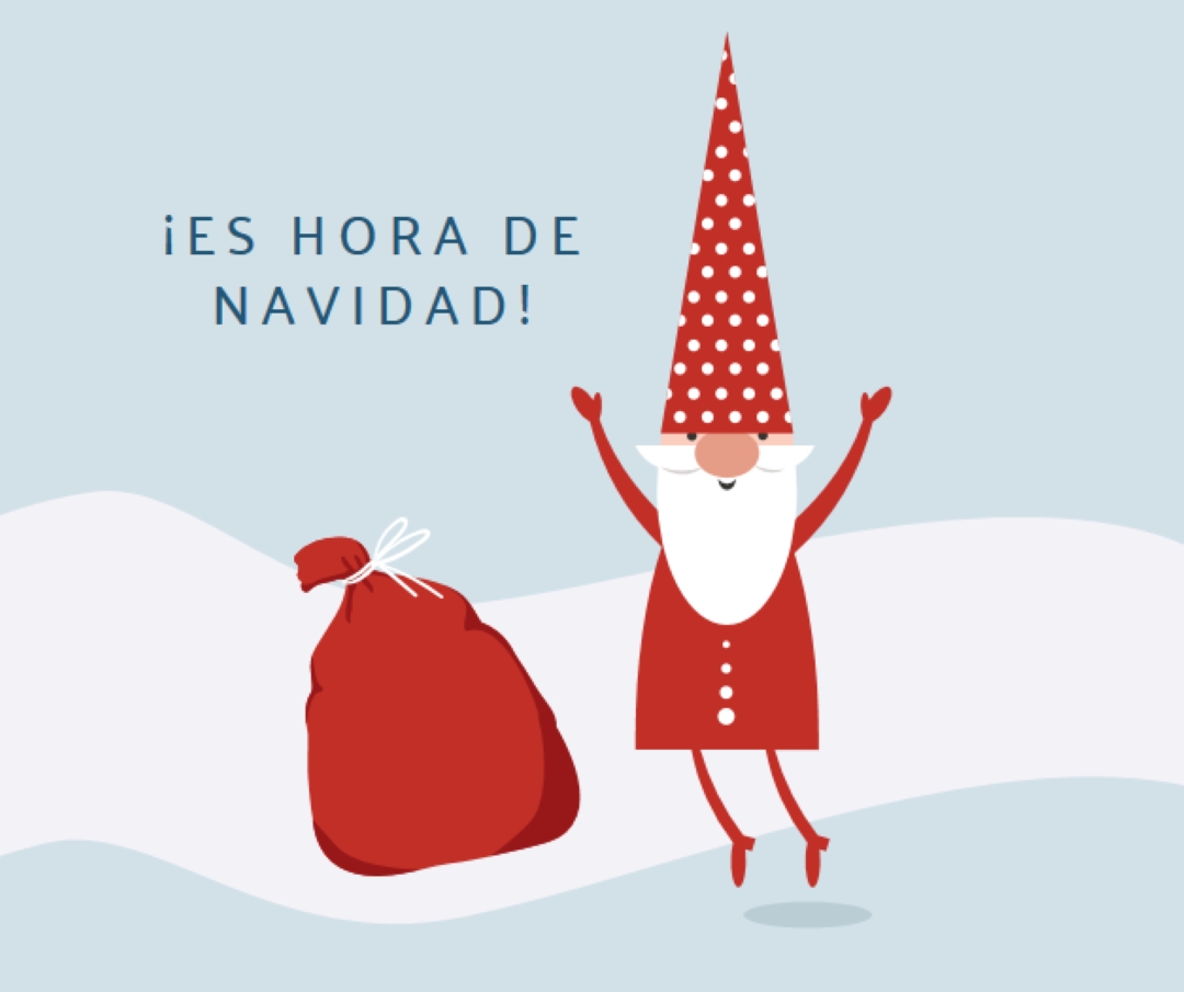Es Hora de Chistmastime blue whimsical-color-block