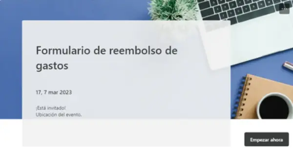 Formulario de reembolso de gastos blue modern simple
